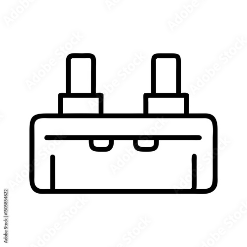 Electrical fuse holder with two pins in minimalist design  