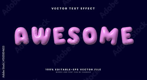Awesome 3D Inflated editable text effect Template Suitable for cute Style
