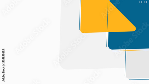 Modern Corporate Presentation Background with Abstract Geometric Shapes. Blue and Yellow Business Template for Reports, Web Banners, and Pitch Deck Slides