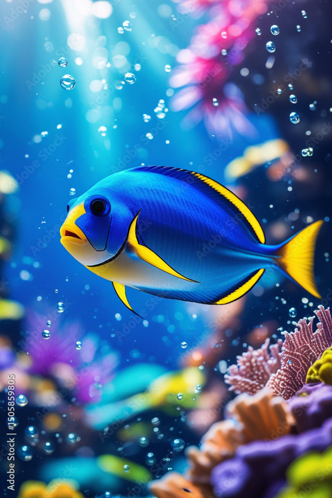 Fototapeta premium tropical fish in aquarium