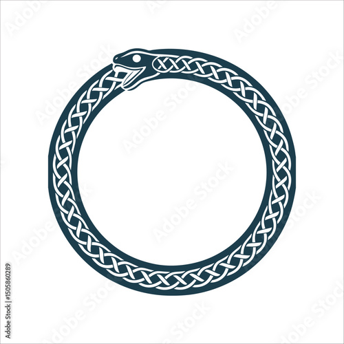 Ouroboros: Celtic Serpent Eating Tail Symbol