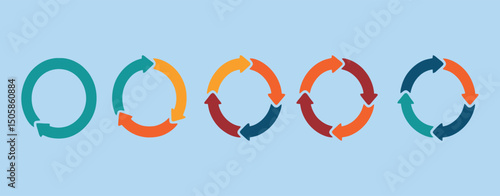 Colorful Circular Arrows Process Flowchart Diagrams