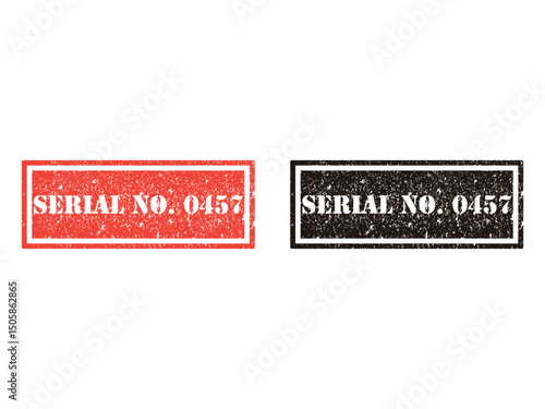 serial no. 0457 grunge stamp design, vector, isolated on transparent background