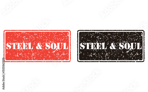 steel and soul grunge stamp design, vector, isolated on transparent background
