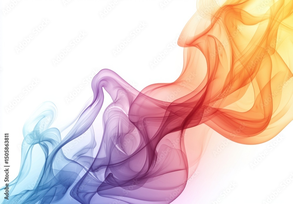 Fototapeta premium Swirling Multicolored Smoke Abstract
