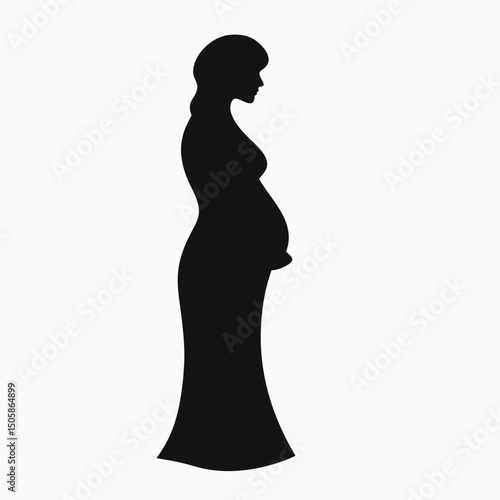 Silhouette of a Pregnant Woman Expectant Mother Icon