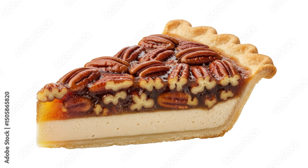 Isolated Pecan Pie Slice Decadent Dessert Isolated Pecan Pie Slice Decadent Dessert