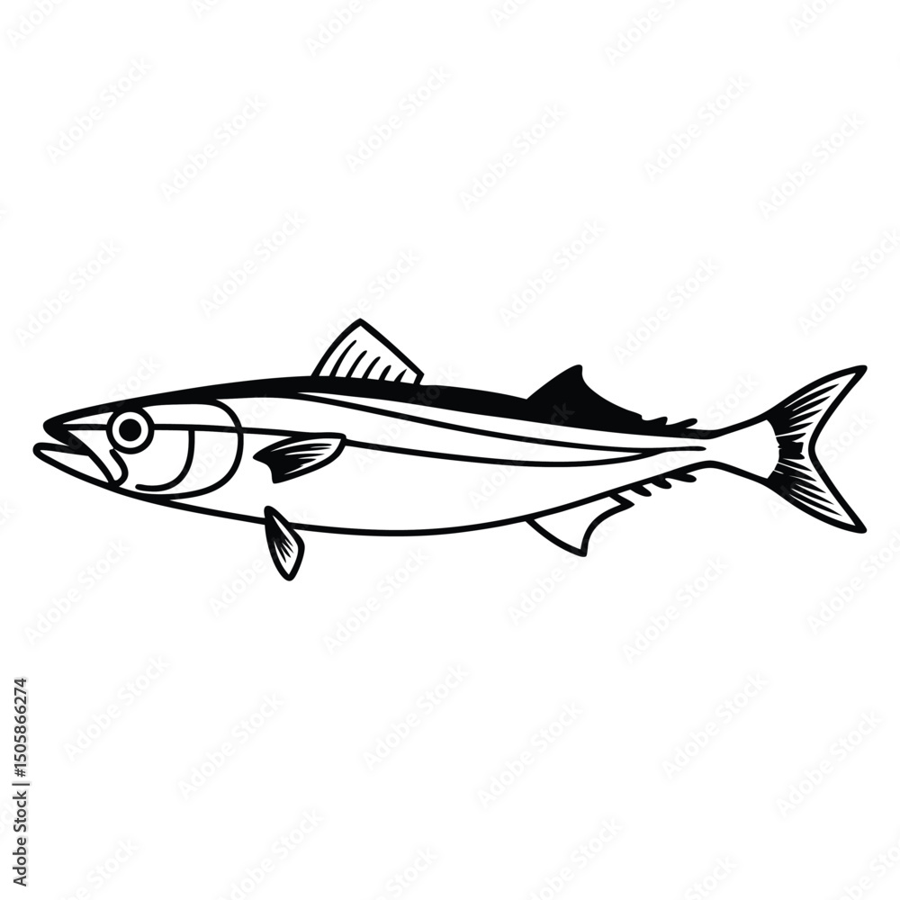 Fototapeta premium Snook Fish Silhouette Vector Icon Design for Fishing or Marine Concepts