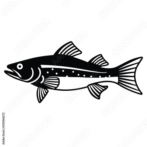 Snook Fish Silhouette Vector Icon Design for Fishing and Marine Concepts