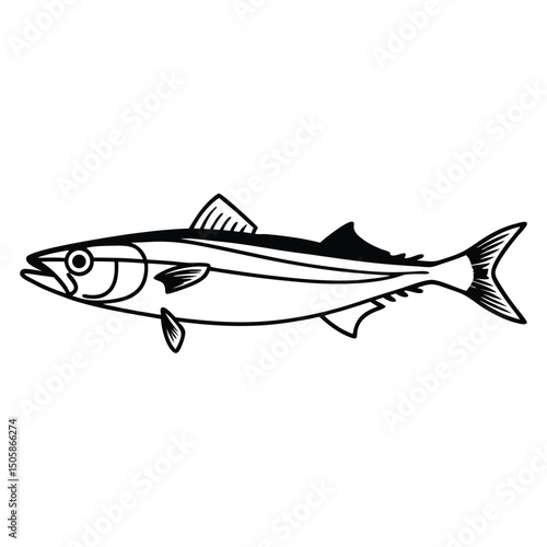 Snook Fish Silhouette Vector Icon Design for Fishing or Marine Concepts