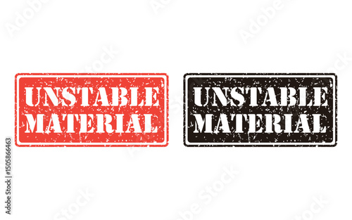 unstable material grunge stamp design, vector, isolated on transparent background