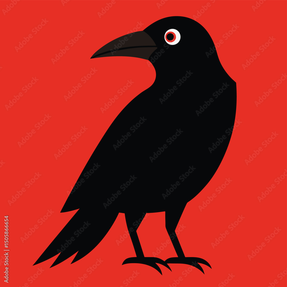 Fototapeta premium vector illustration of a crow