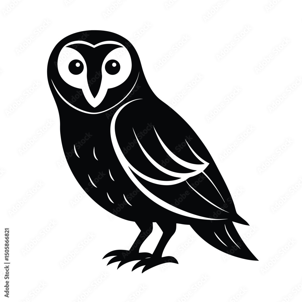 Barn Owl Vector Silhouette Art Barn Owl Vector Silhouette Art