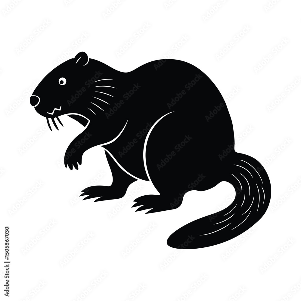 Fototapeta premium Beaver Tail Slap Vector Graphic