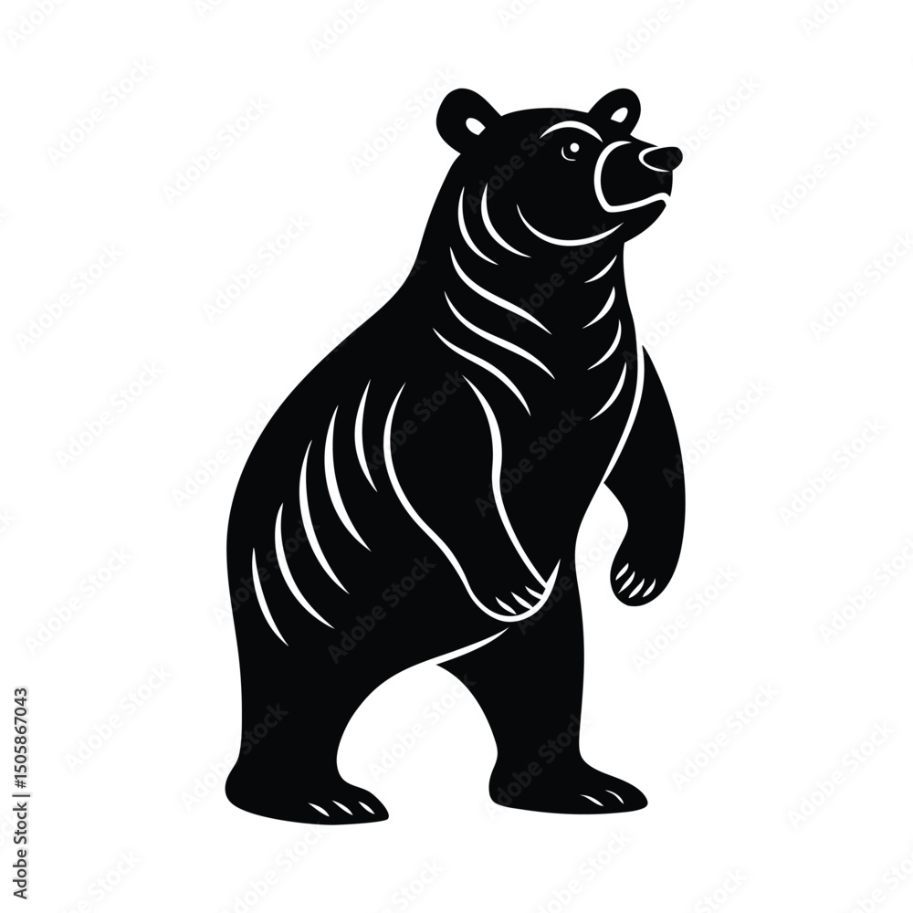 Fototapeta premium Bear Standing Up Vector Graphic