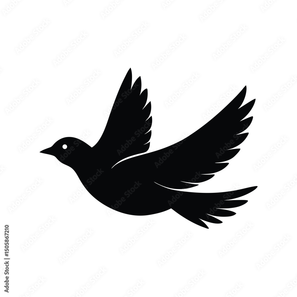 Bird Flying Right Vector Art Bird Flying Right Vector Art