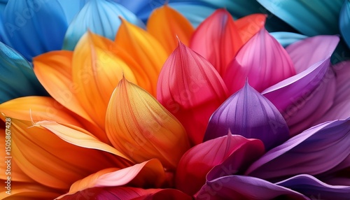 Wallpaper Mural vibrant close up of layered colorful petals showcasing intricate textures and hues Torontodigital.ca