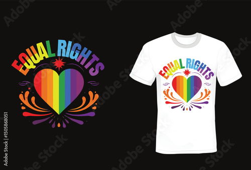Pride month t shirt design, Rainbow color concept lgbt typography t shirt