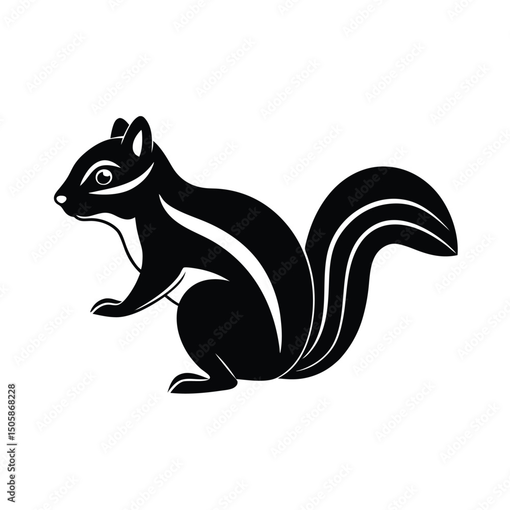 Obraz premium Chipmunk Minimalist Vector Silhouette Design