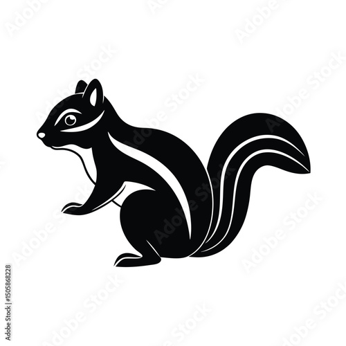 Chipmunk Minimalist Vector Silhouette Design