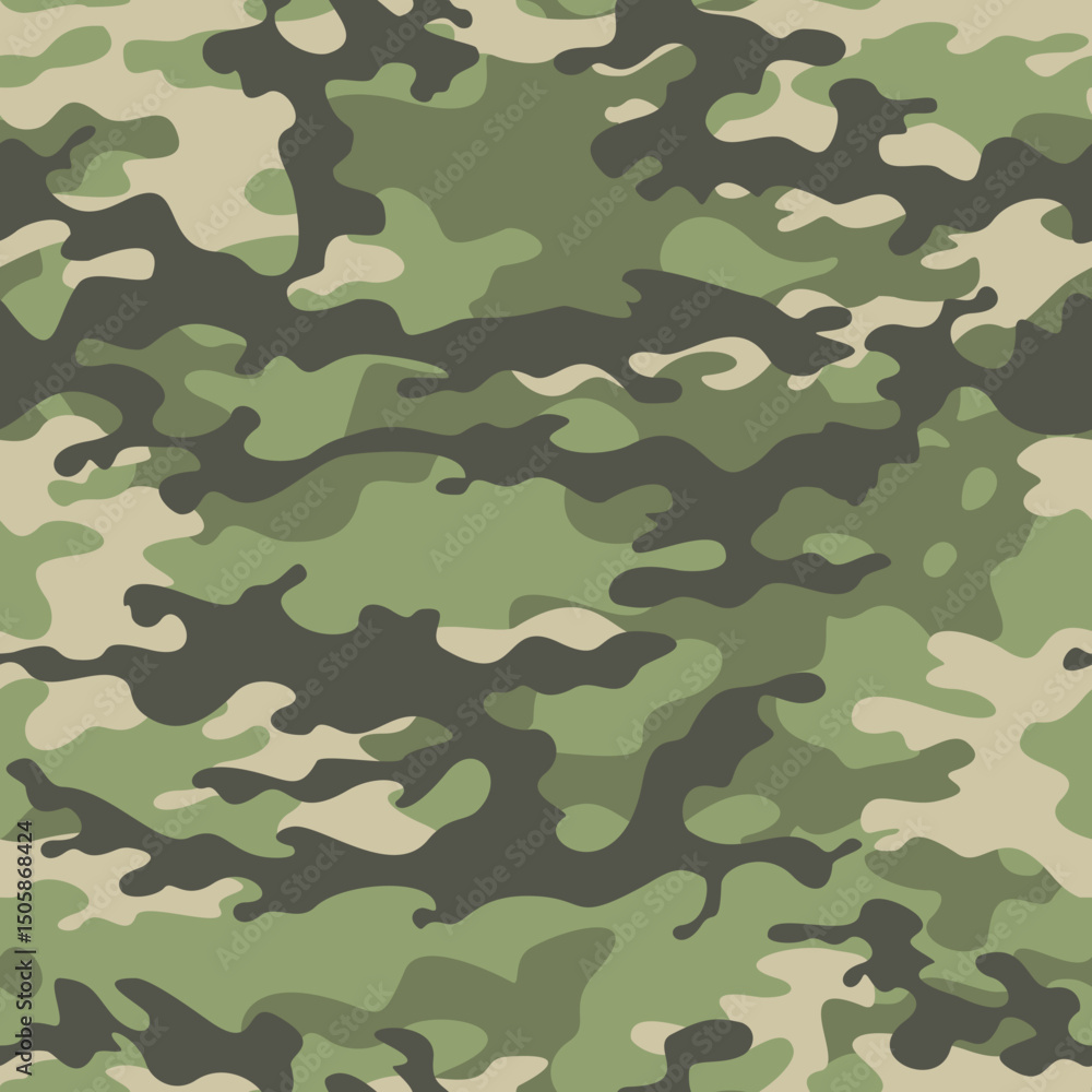 Fototapeta premium seamless camouflage green modern background, vector illustration
