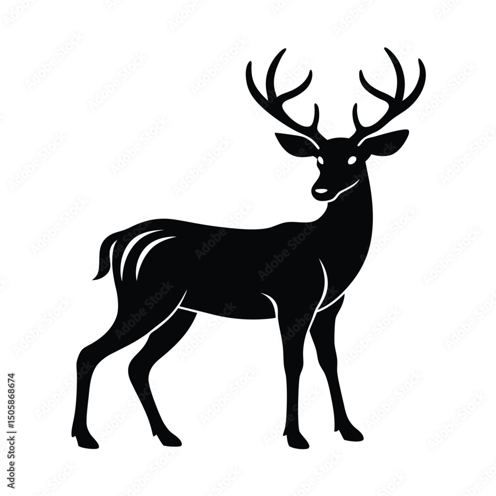 Obraz premium Deer Elegant Bold Vector Silhouette