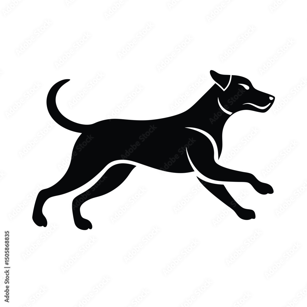 Fototapeta premium Dog Running Pose Vector Graphic