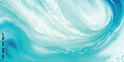 A peaceful abstract ocean painting in aqua, blue, and green watercolor tones. Great for wallpapers, branding, and digital design work.
