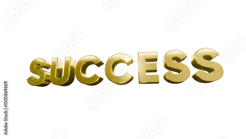 Celebrating success golden text isolated on white background and transparent background inspirational quote digital art dark environment close-up motivation