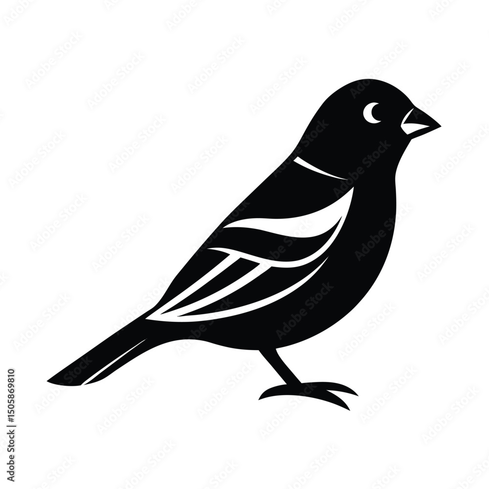 Obraz premium Finch Clean Bold Vector Silhouette