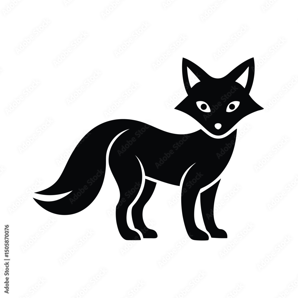 Fox Kit Minimalist Vector Silhouette Design Fox Kit Minimalist Vector Silhouette Design