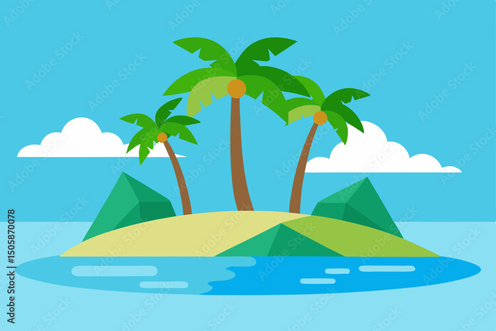 Fototapeta premium island with palm trees