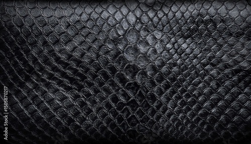 black snake skin texture background top view dark wallpaper with a seamless pattern of a textured reptile surface for design and decoration