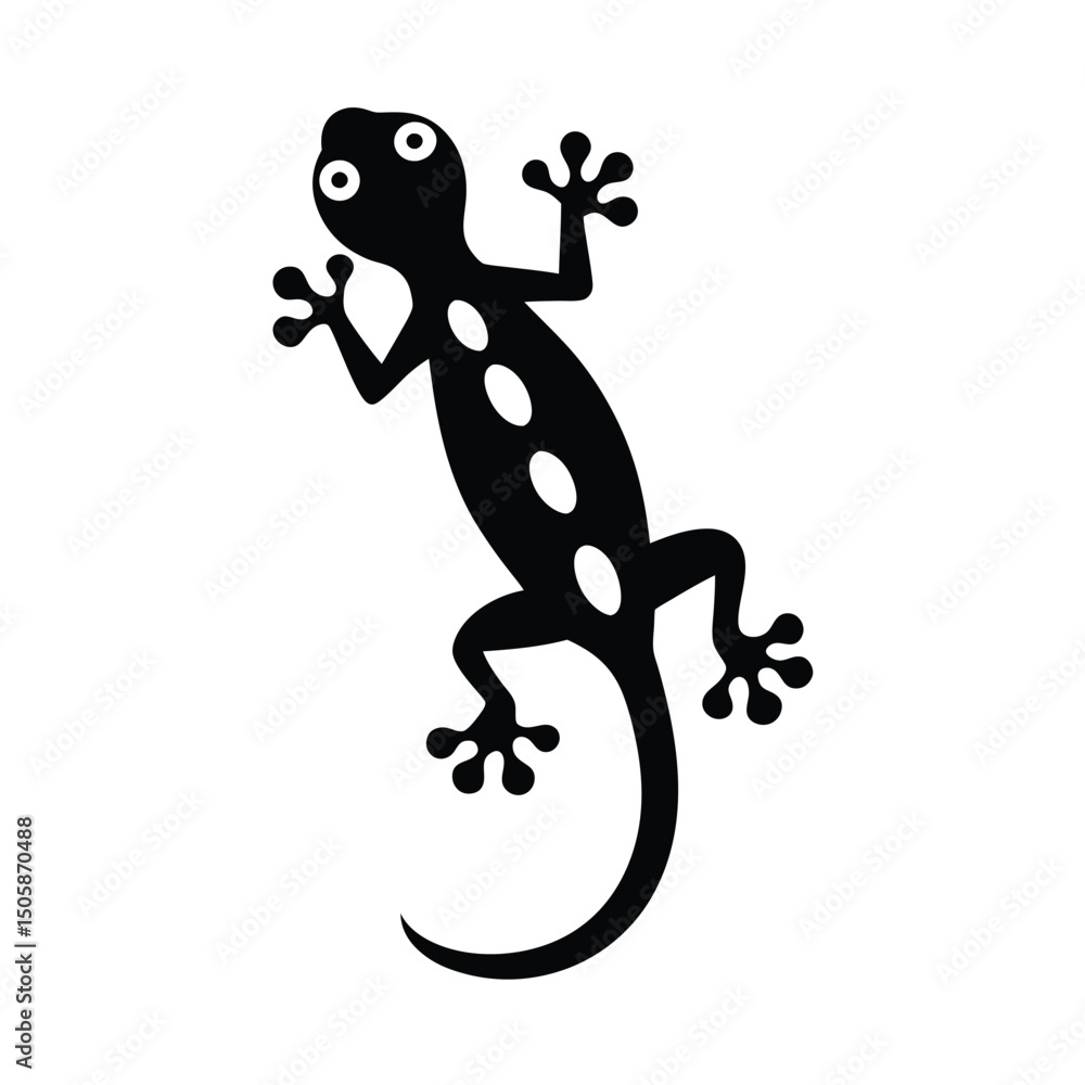 Fototapeta premium Gecko Hanging Wall Vector Graphic
