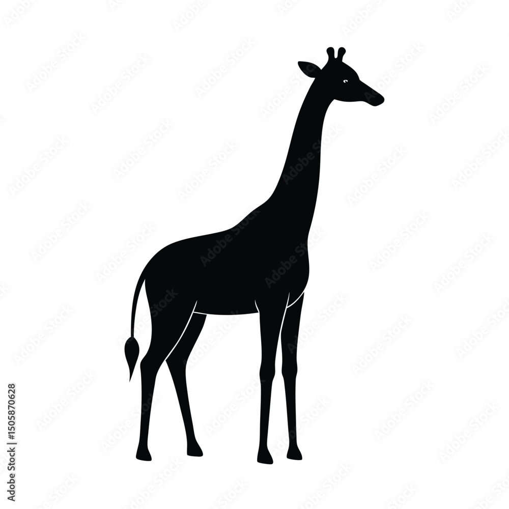 Fototapeta premium Giraffe Tall Minimalist Vector Silhouette