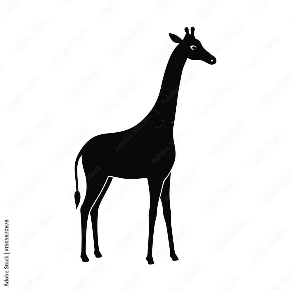 Fototapeta premium Giraffe Tall Minimalist Vector Silhouette Art