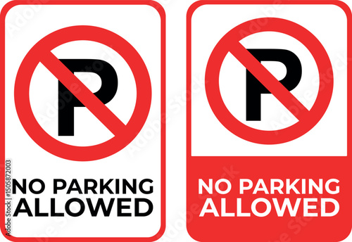 no parking prohibited sign on white background