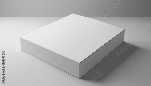 blank white box mockup on white background 3d rendering