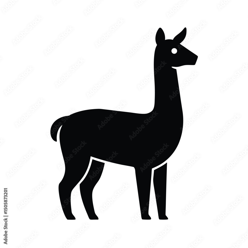 Fototapeta premium Llama Bold Minimalist Vector Silhouette