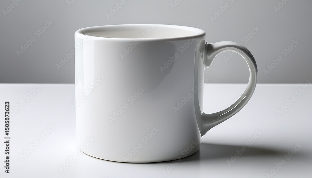 Fototapeta premium white mug mockup on white background photorealistic