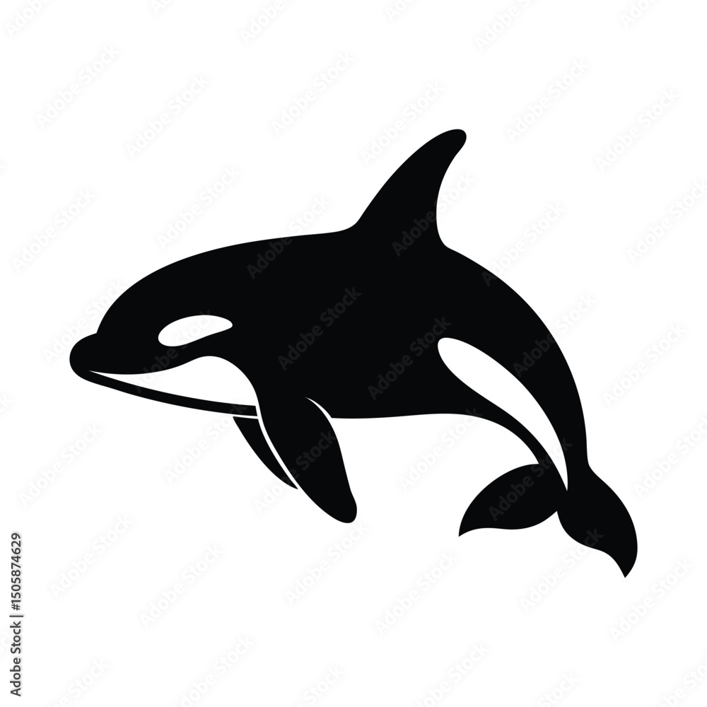 Naklejka premium Orca Clean Vector Silhouette Design