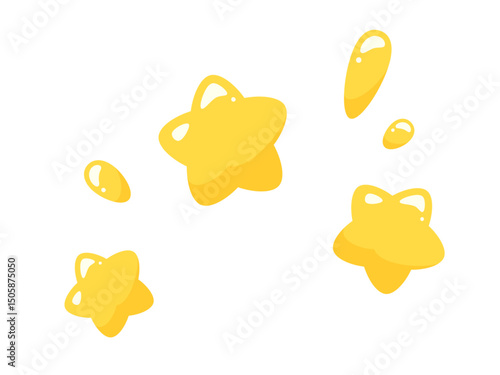 衝撃でかわいい星が飛ぶイラスト素材