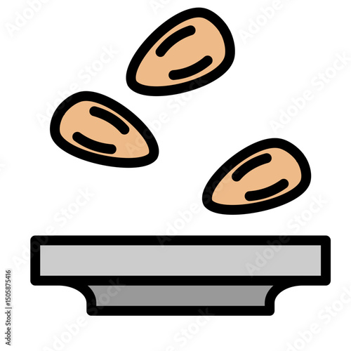 Salted Almonds Vector Filled Icon Design