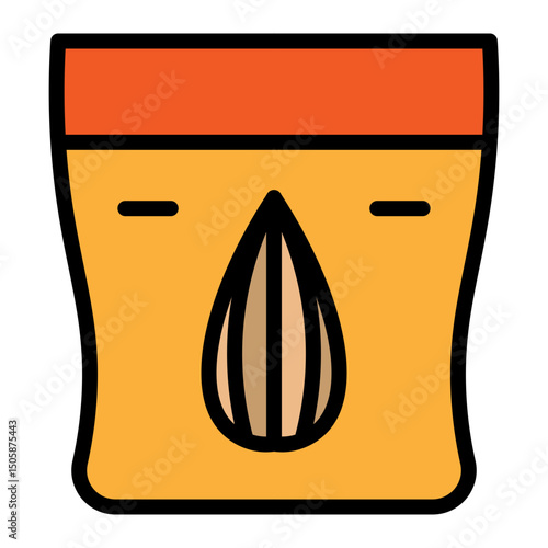 Roasted Almonds Vector Filled Icon Design