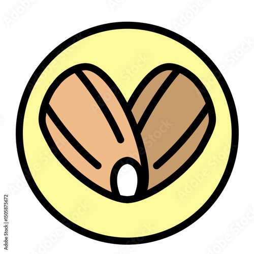 HeartShaped Almond Design Vector Filled Icon Design
