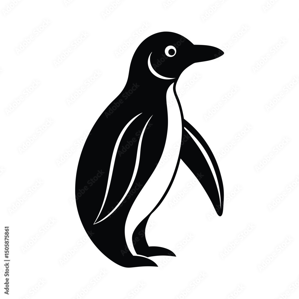 Fototapeta premium Penguin Playful Vector Silhouette Design