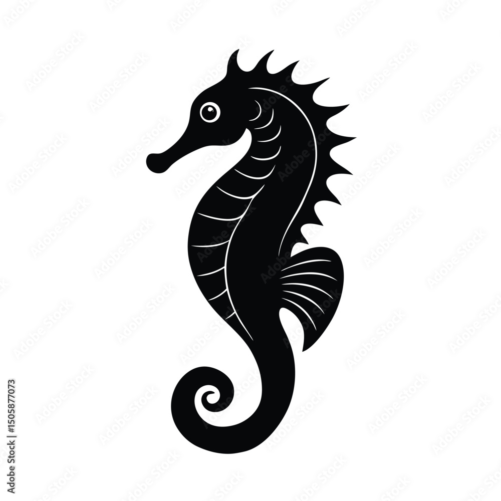 Seahorse Side View Vector Art Seahorse Side View Vector Art