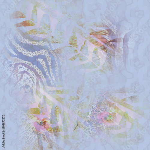 Abstract geometric pattern with colorful shapes, modern symmetry, and clean minimalistic background for digital use