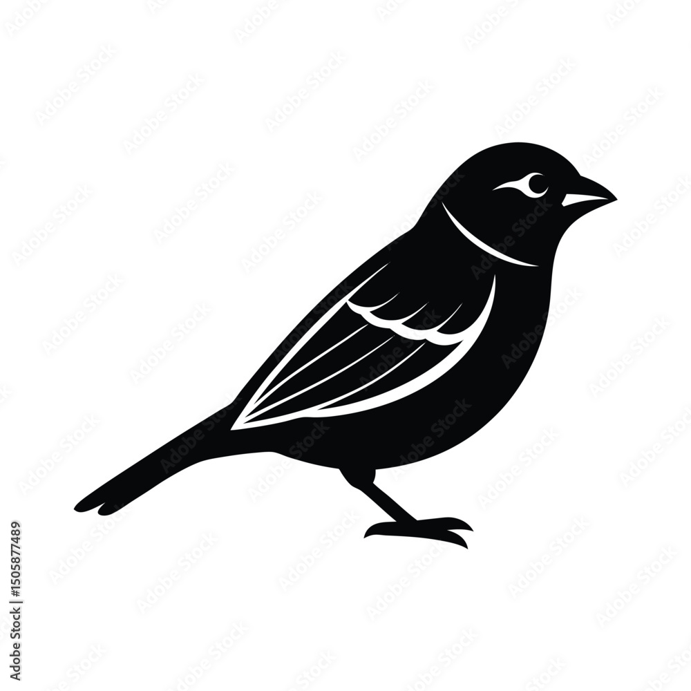 Obraz premium Sparrow Simple Vector Silhouette Graphic