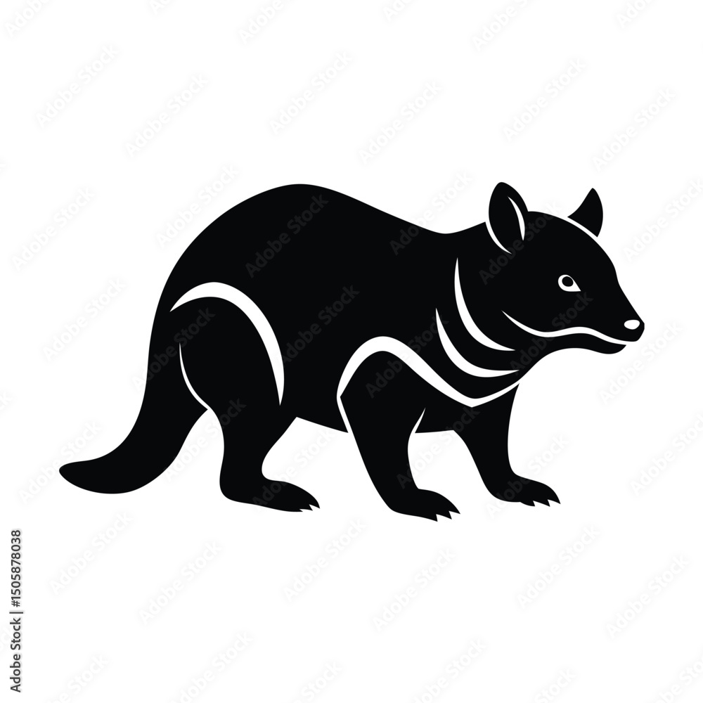 Fototapeta premium Tasmanian Devil Vector Silhouette Graphic